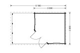 Garden Office AIDA PLUS (28 mm), 5x3 m (17'x10'), 9 m² With 6.5 m² Terrace specification 1