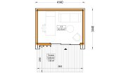 Garden room LAYLA (Insulated, 34 + cladding), 4x3 m (13'x10'), 10 m² specification 1