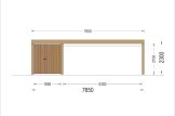 Double Wooden Carport With A Shed LUNA DUO F PLUS, 7.6x5.6 m, With A Side Wall specification 2