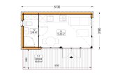 Garden room INES (Insulated, 34 + cladding), 6x3 m (20'x10'), 18 m² specification 1