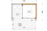 Garden room LAYLA (Insulated, 34 + cladding), 5x3 m (16'x10'), 13 m² specification 1