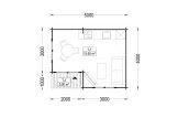 Log Cabin OSLO (44 mm), 5x4 m (16'x13'), 20 m² specification 1