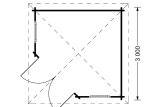 Garden Log Cabin AIDA (28 mm), 3x3 (10'x10'), 9 m² specification 1