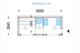 Outdoor Sauna With Changing Room DELLA (34 mm + Cladding), 6,1 x 2,6 m, 12.5 m² specification 1