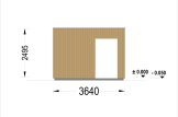 Outdoor Sauna With Changing Room DELLA (34 mm + Cladding), 4,6 x 2,1 m, 7,2 m², Terrace 6,7 m² specification 4