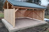 Double Wooden Carport LUNA DUO With L-shape Wall 6x6 m (20'x20') customer 1