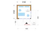 Garden Office Pod PREMIUM (Insulated PLUS, 34 mm + Cladding), 3x3 m (10' x 10'), 9 m² specification 1