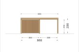Double Wooden Carport With A Shed LUNA DUO F PLUS, 7.6x5.6 m, With A Side Wall specification 3