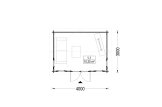 Garden Log Cabin CLOCKHOUSE (44 mm), 4x3 m (13'x10'), 12 m² specification 1
