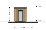 Garden Office Pod TONIA (Insulated, 34 mm + Cladding), 3x2 m (10' x 6'6"), 6 m² specification 5