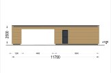 Single Wooden Garage SILVIA F (34 mm + cladding), 4x6 m (13'x20'), With Single Carport (directly in front) 4x6 m (13'x20') specification 2
