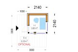 Garden Office Pod PREMIUM L (Insulated PLUS, 34 mm + Cladding), 2x2 m (6'6" x 6'6"), 4 m² specification 1