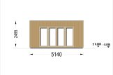 Outdoor Sauna With Changing Room DELLA (34 mm + Cladding), 5,1 x 5,1 m, 22 m² specification 5