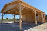 Double Wooden Carport 5.5x6 m (18'x20') With Shed (44 mm), 2x6 m (7'x20') customer 2