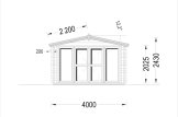 Outdoor Sauna ELDA (44 mm), 4x4 m, 16 m² (3 Rooms) specification 2