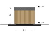 Garden Office Pod EMMY (Insulated, 34 mm + Cladding), 3x3 m (10' x 10'), 9 m² specification 4
