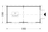 Garden Log Cabin STRONGHOLD (44 mm), 3x6 m (10'x20'), 18 m² specification 1