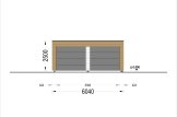 Double Wooden Garage SILVIA F (34 mm + cladding), 6x6 m (20'x20'), With Carport (directly in front) 6x6 m (20'x20') specification 3