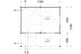 Log Cabin CAMILA (66 mm), 6x6 m (20'x20'), 36 m² specification 1