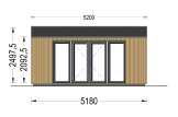Garden Cabin EMMY S (Insulated, 34 mm + Cladding), 5x3 m, 15 m² specification 2