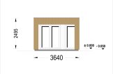 Outdoor Sauna DELLA (34 mm + Cladding), 3,6 x 2,1 m, 5,5 m², Terrace 5 m² specification 5