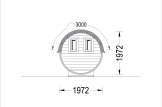 Outdoor Barrel Sauna With Changing Room HELGA 45 (46 mm), 4.5 m, ⌀ 1.97 m specification 4