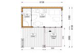 Garden room INES PLUS with L-shape terrace (Insulated, 34 + cladding), 6x6 m (20'x20'), 36 m² specification 1