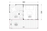 Garden Log Cabin IDA (34 mm), 6x3 m (20'x10'), 8 m² specification 1