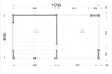 Double Wooden Garage SILVIA F (34 mm + cladding), 6x6m (20'x20'), With Double Carport 6x6 m (20'x20') specification 1