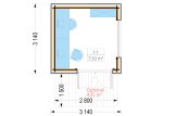 Garden Office Pod TONIA (Insulated, 34 mm + Cladding), 3x3 m (10' x 10'), 9 m² specification 1
