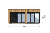 Garden room INES PLUS with L-shape terrace (Insulated, 34 + cladding), 6x6 m (20'x20'), 36 m² specification 2