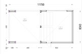 Double Wooden Garage SILVIA F (34 mm + cladding), 6x6 m (20'x20'), With Carport (directly in front) 6x6 m (20'x20') specification 1