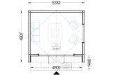 Garden Log Cabin PIA (Insulated, 34 mm + Cladding), 5x4 m (16'x13'), 20 m² specification 1