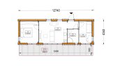 Log Cabin ADALINE RV (44 mm + Cladding + Insulation), 44 m² specification 1