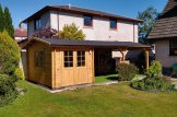 Single Wooden Carport 4x5 m (13'x16') With Shed (44 mm), 4x2.5 m (13'x8') customer 1