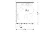 Log Cabin LILLE (44 mm), 4x5 m (13'x16'), 20 m² specification 1