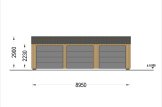 Triple Wooden Garage SILVIA TRIO (34 mm + Cladding), 9x6 m (30'x20'), 54 m² specification 2
