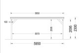 Double Wooden Carport With Flat Roof MODERN DUO, 6x6 m (20'x20'), 36 m² specification 4