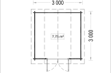 Garden Log Cabin ORLANDO (34 mm), 3x3 m (10'x10'), 9 m² specification 1