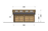 Double Wooden Garage TWIN DUO (44 mm), 6x6 m (20'x20'), 36 m² specification 2