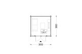 Garden Log Cabin MALTA (34 mm), 3x3 m (10'x10'), 9 m² specification 1