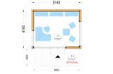 Garden Room PREMIUM (Insulated PLUS, 34 mm + Cladding), 5x4 m (16'x13'), 20 m² specification 1