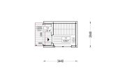 Outdoor Sauna SERENE (34 mm + Cladding), 3.3x2.5 m, 4.95 m² specification 1