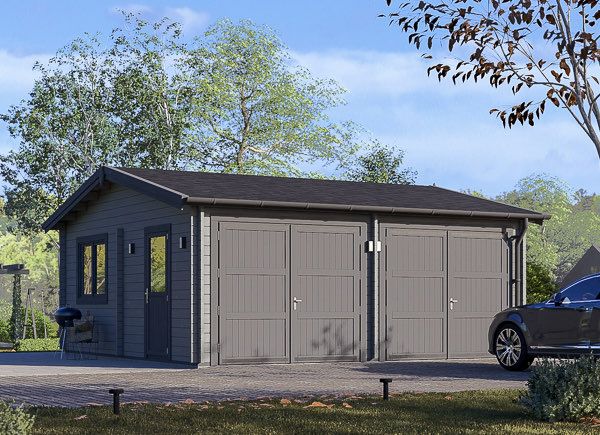 Double Wooden Garage ALTERNATIVE (44 mm), 6x6 m (20'x20'), 36 m² avp.ui.product_images.thumbnail 1