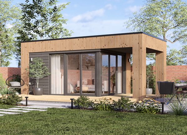 Garden room INES PLUS with terrace (Insulated, 34 + cladding), 6x3 m (20'x10'), 18 m² avp.ui.product_images.thumbnail 1