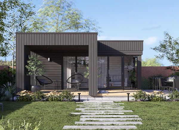 Garden room INES PLUS with L-shape terrace (Insulated, 34 + cladding), 6x6 m (20'x20'), 36 m² avp.ui.product_images.thumbnail 1