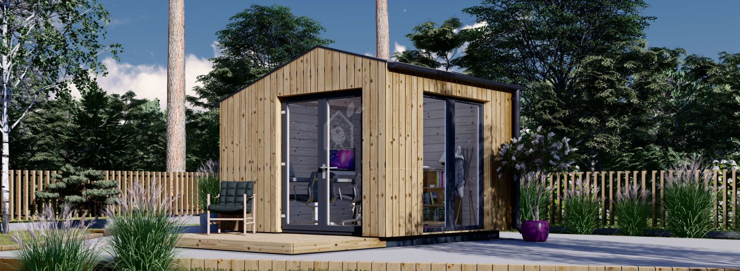 Garden Office Pod TONIA (Insulated, 34 mm + Cladding), 3x3 m (10' x 10'), 9 m² visualization 1