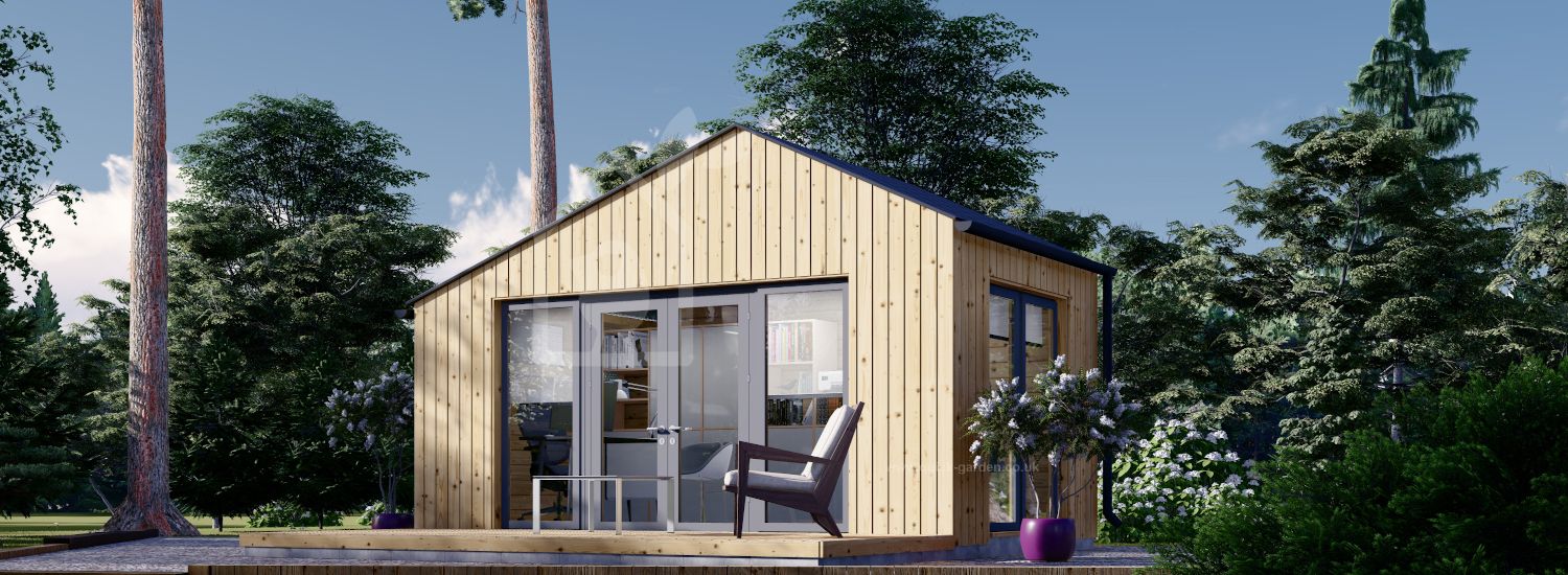 Garden Cabin TONIA (Insulated, 34 mm + Cladding), 5x3 m, 15 m² visualization 1
