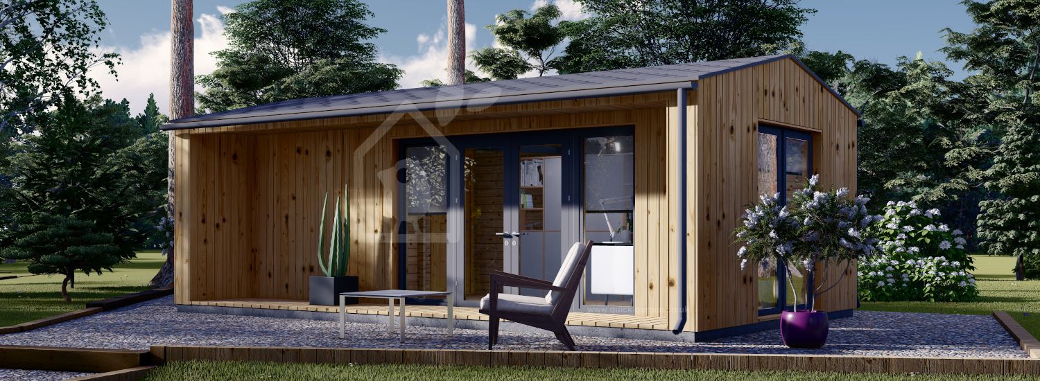 Garden Office Room TINA (Insulated, 34 + Cladding), 7x4 m (23'x13'), 20 m² visualization 1