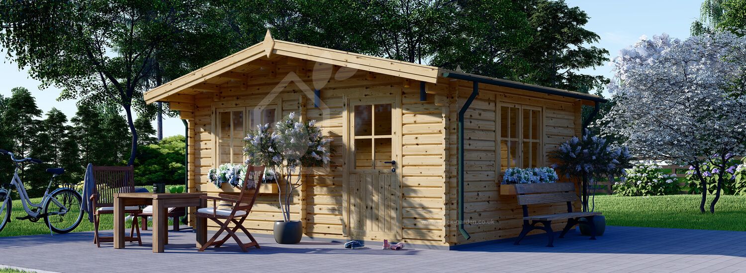 Log Cabin DREUX (66 mm), 5x4 m (16'x13'), 20 m² visualization 1